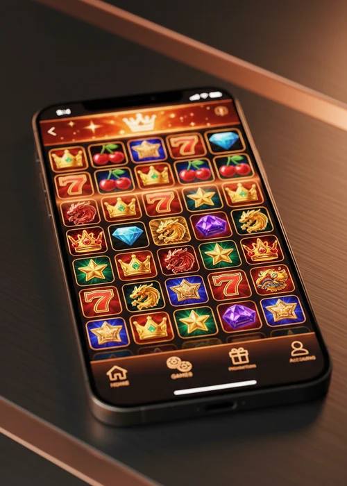 En dynamisk illustration av Nycasino casinos gränssnitt med populära slots och bonusar för svenska spelare som söker spänning.